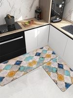 Geometric Pattern Mixed Color Kitchen Mat