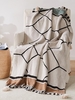 Geometric Pattern Tassel Design Blanket