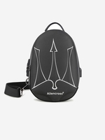 Geometric Pattern USB Charging Port Anti-theft Lock Chest Bag