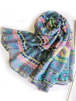 Geometric Pattern Voile Scarf