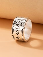 Geometric Patterned Punk Ring