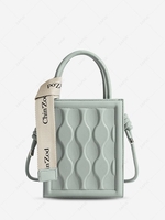 Geometry Embossed Solid Color Tote Bag