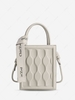 Geometry Embossed Solid Color Tote Bag