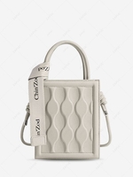 Geometry Embossed Solid Color Tote Bag