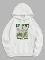 Ghost Graphic Pattern Thermal Lined Hoodie 2xl White