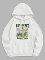 Ghost Graphic Pattern Thermal Lined Hoodie S White