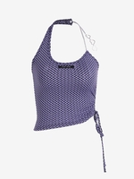 Gingham Chain Cinched Heart Shaped Ring Tank Top S Multi a