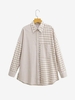 Gingham Drop Shoulder Pocket Shirt S Light coffee