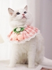 Gingham Floral Crochet Eyelet Insert Cat Collar