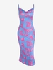 Gingham Insert Midi Bodycon Dress M Multi a