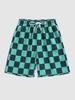 Gingham Pocket Drawstring Shorts L Greenish blue