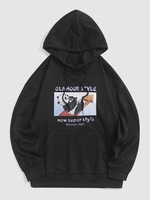 Glamour Style Panda Graphic Hoodie 3xl Black