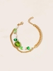 Glass Mushroom Flower Chain Bracelet