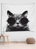 Glasses Cat Pattern Wall Hanging Tapestry