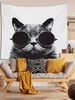 Glasses Cat Pattern Wall Hanging Tapestry