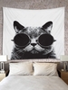 Glasses Cat Pattern Wall Hanging Tapestry