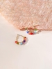 Glaze Beads Pendant Small Hoop Earrings