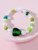 Glaze Heart Mushroom Butterfly Shape Bead Bracelet