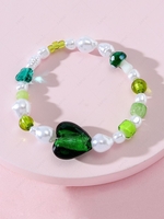 Glaze Heart Mushroom Butterfly Shape Bead Bracelet