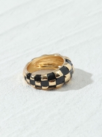 Glazed Checkerboard Chunky Ring