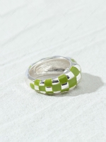Glazed Checkerboard Chunky Ring