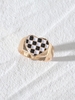 Glazed Checkerboard Heart Ring