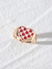 Glazed Checkerboard Heart Ring
