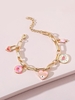 Glazed Heart Eye Doughnut Charm Bracelet