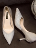 Glitter Pointed Toe Heeled Pumps