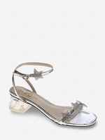 Glitter Stars Transparent Heel Sandals
