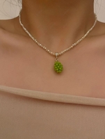 Grape Pendant Faux Crystal Necklace