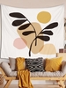 Graphic and Leaves Print Tapestry