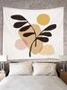 Graphic and Leaves Print Tapestry