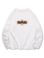 Graphic Animal Print Long Sleeve T-shirt 2xl Milk white