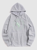 Graphic Astronaut Print Fleece Hoodie Xl Light gray