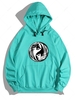 Graphic Bagua Wolf Print Kangaroo Pocket Fleece Hoodie Xl Medium turquoise