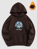 Graphic Thermal Fleece Lined Hoodie Xxl Deep coffee