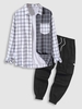 Half and Half Plaid Shirt With Techwear Cargo Pants Multi a