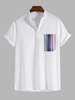 Half Button Short Sleeve Thin Beach Shirt Xl White