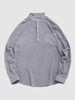 Half Button Striped Pocket Shirt Xl Gray