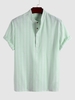 Half Buttoned Casual Striped Office Shirt Xxl Light green