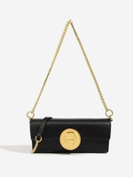 Half CHain Metal Decor Crossbody Bag