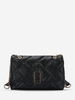 Half Chain Quilted Square Metal Crossbody Bag