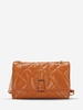 Half Chain Quilted Square Metal Crossbody Bag