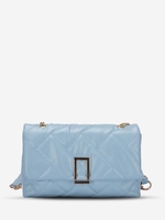 Half Chain Quilted Square Metal Crossbody Bag
