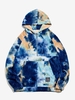 Half Zip Applique Tie Dye Corduroy Hoodie Xl Deep blue