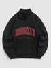 Half Zip Brooklyn Print Thermal Lined Sweatshirt Xxl Black