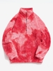 Half Zip Colorful Faux Fur Fluffy Sweatshirt S Red