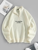 Half Zip Los Angeles CALIFORNIA Embroidered Sweatshirt M Light coffee