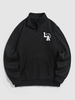 Half Zip Los Angeles Print Sweatshirt L Black
